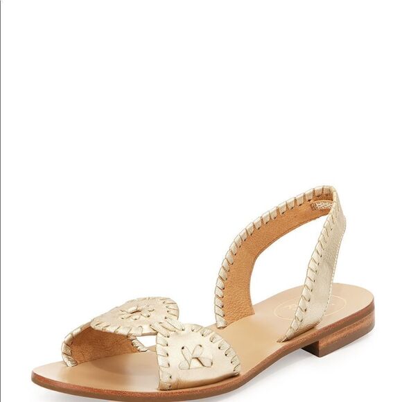 Nwob-jack Roger’s Liliana Metallic Slingback Sandals (Size:7) - Picture 1 of 8